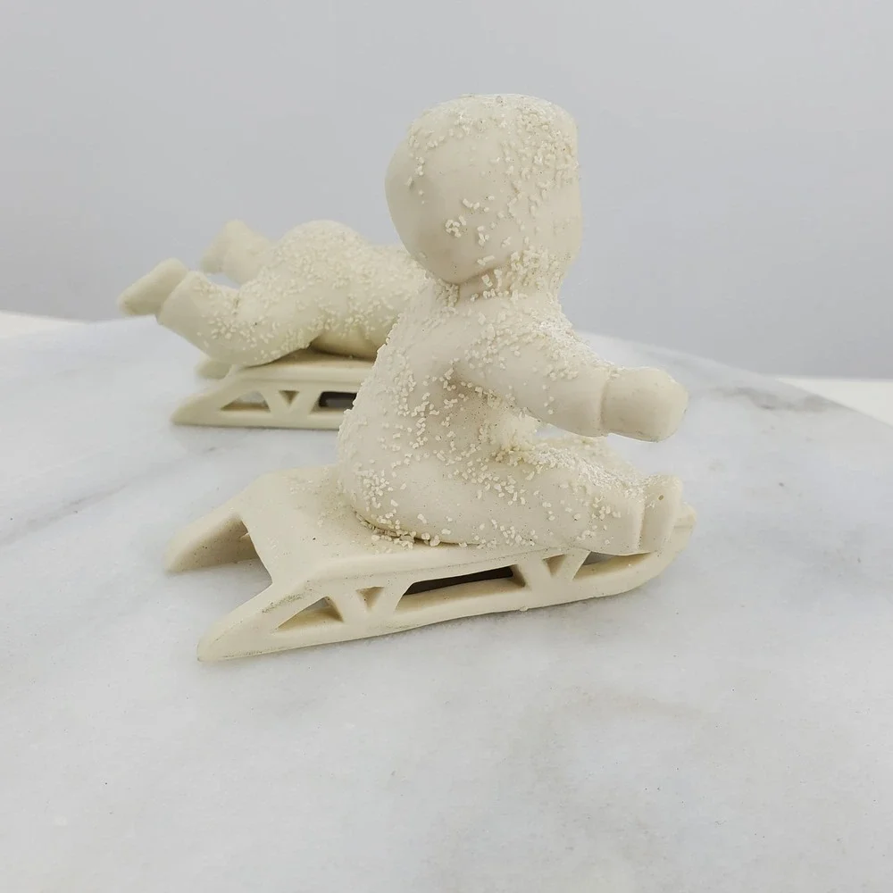Dept‎ 56 Snowbabies Hold on Tight Give Me A Push Figurines Set of 2 Sledding